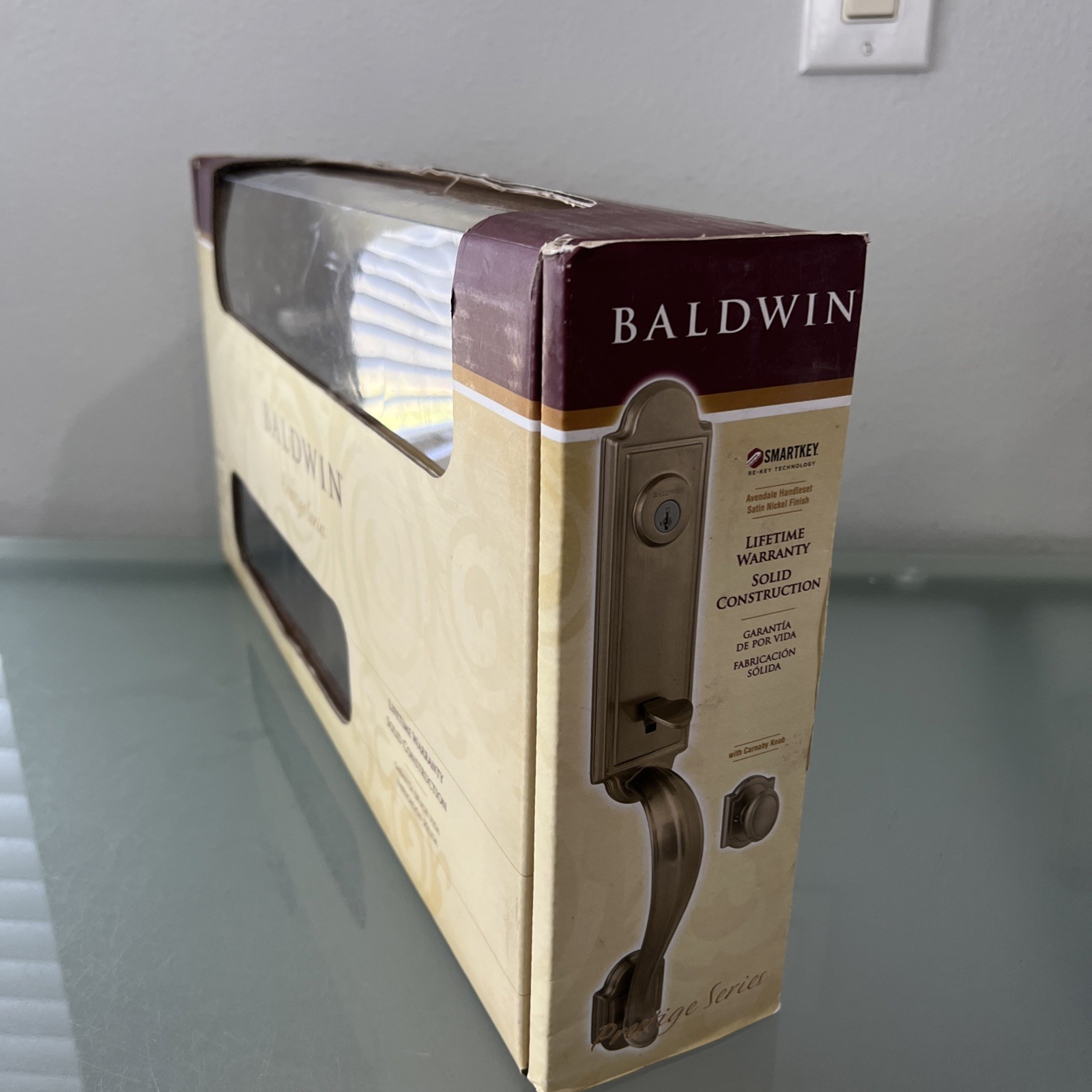 Baldwin Prestige Series Matte silver Deadbolt Cylinder Front Door Handle Set gallery
