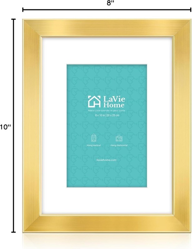 Versatile Gold Gallery-Style 8x10 Frame - Portrait or Landscape Orientation gallery