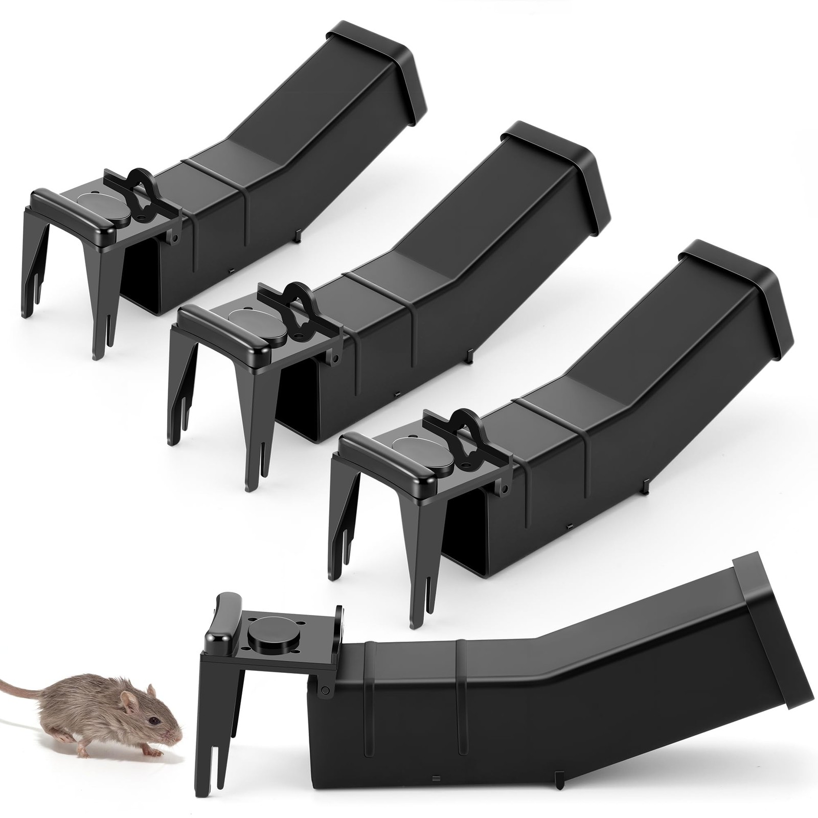 4 Pack Humane Mouse Traps Indoor, No Kill Mice Trap with Air Hole, Catch and ... gallery