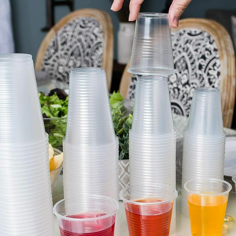 9 oz Disposable Clear Translucent Plastic Cold Cups For Parties And All Events gallery