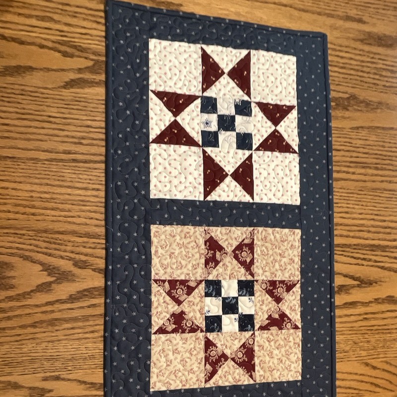 Handmade quilted table runner. Summer, patriotic themed. gallery