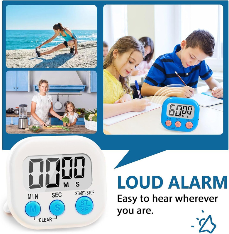 12 Pack Digital Kitchen Timers Large LCD Magnetic Countdown Timers with Alarm gallery