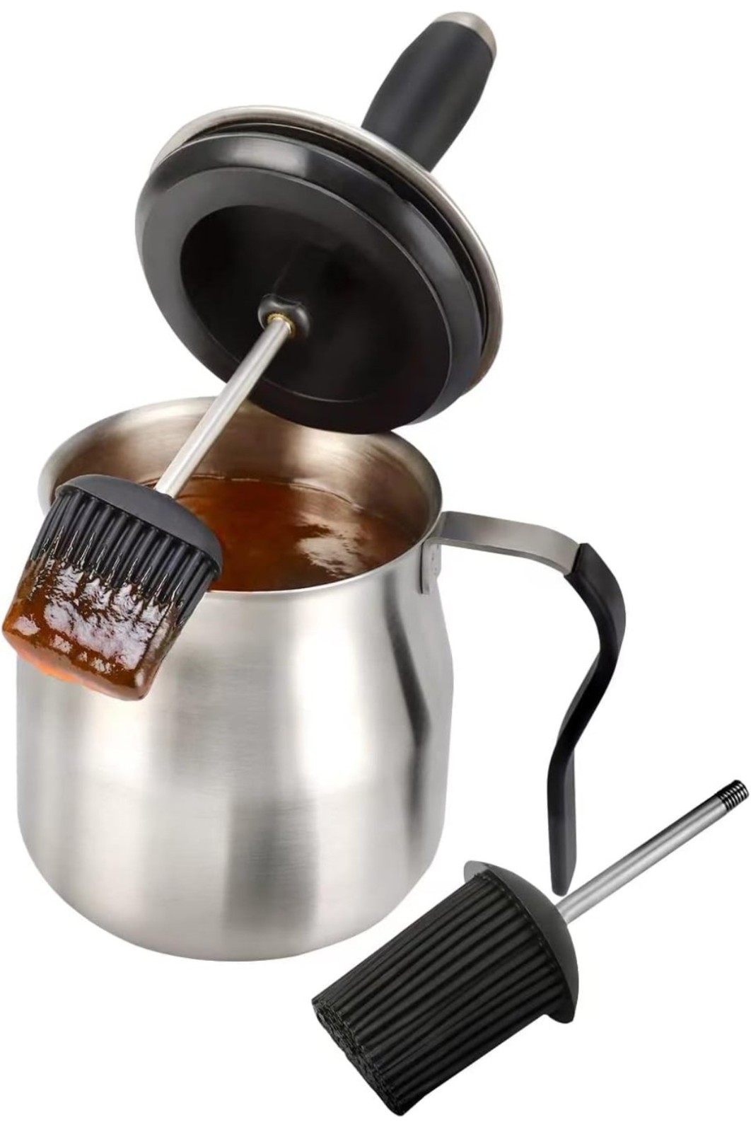 32oz Basting Pot with Basting Brush Set Stainless Steel ( Red Or Black Random ) gallery