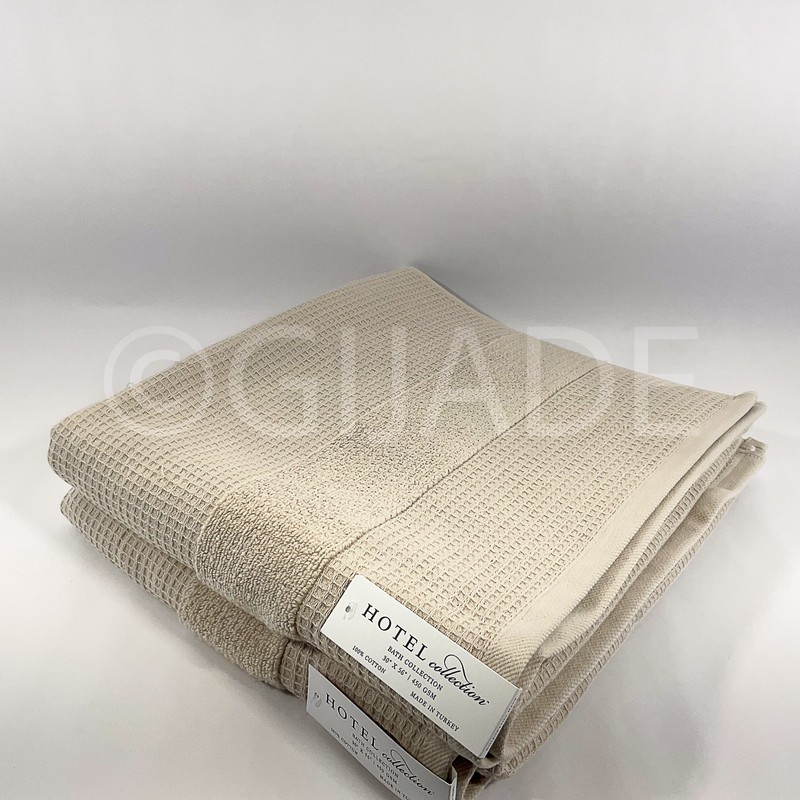 Hotel Collection Finest Elegance 2 Bath Towel 100% Cotton Turkiye Made Beige New gallery