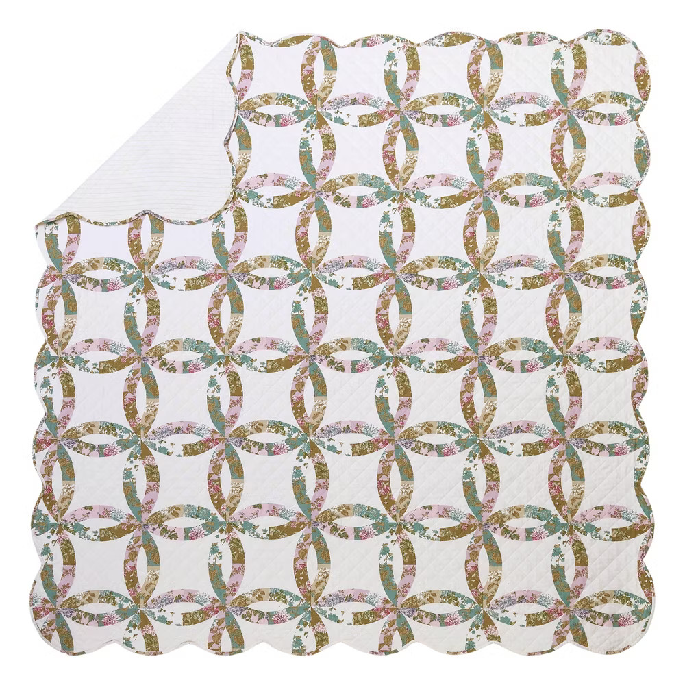 Modern Heirloom 3pc King Dahila Chain Quilt Bedding Set gallery