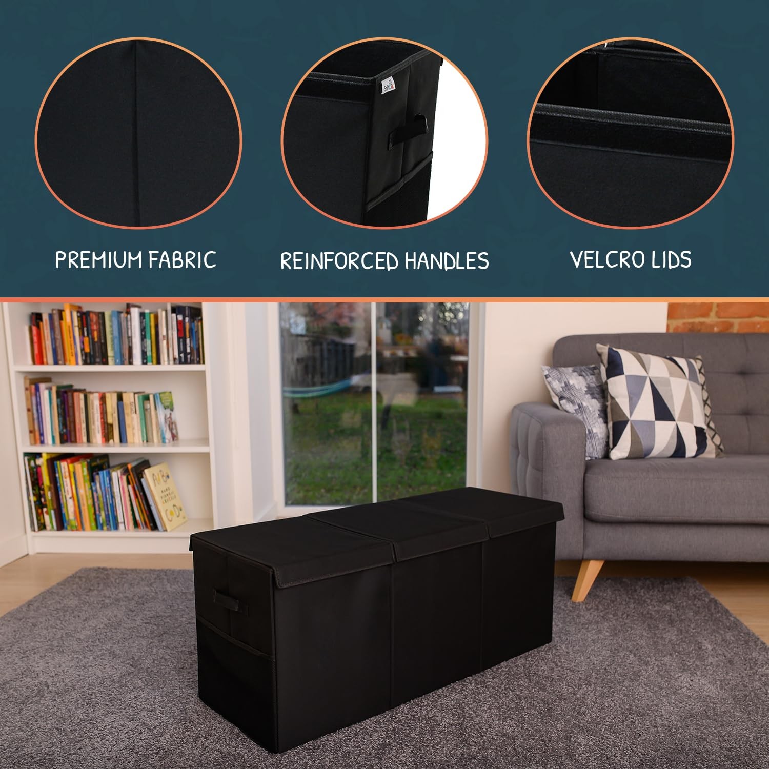 Extra Large Toy Storage Organizer with Lid - Collapsible Chest for Kids gallery