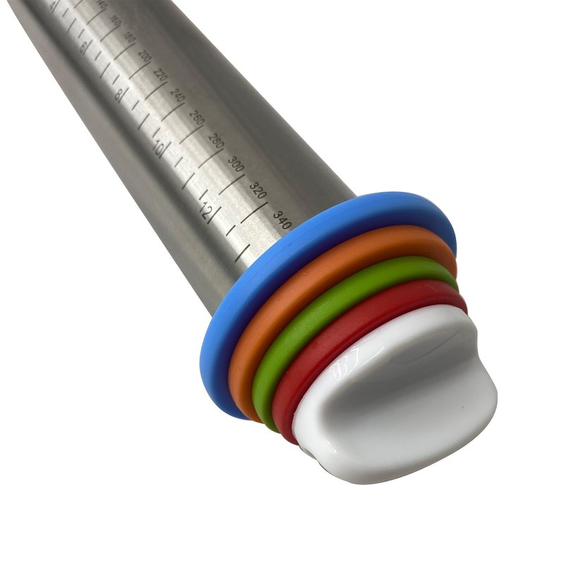 TECHTONGDA 17" Rolling Pin Adjustable Dough Roller with 4 Thickness controllers gallery