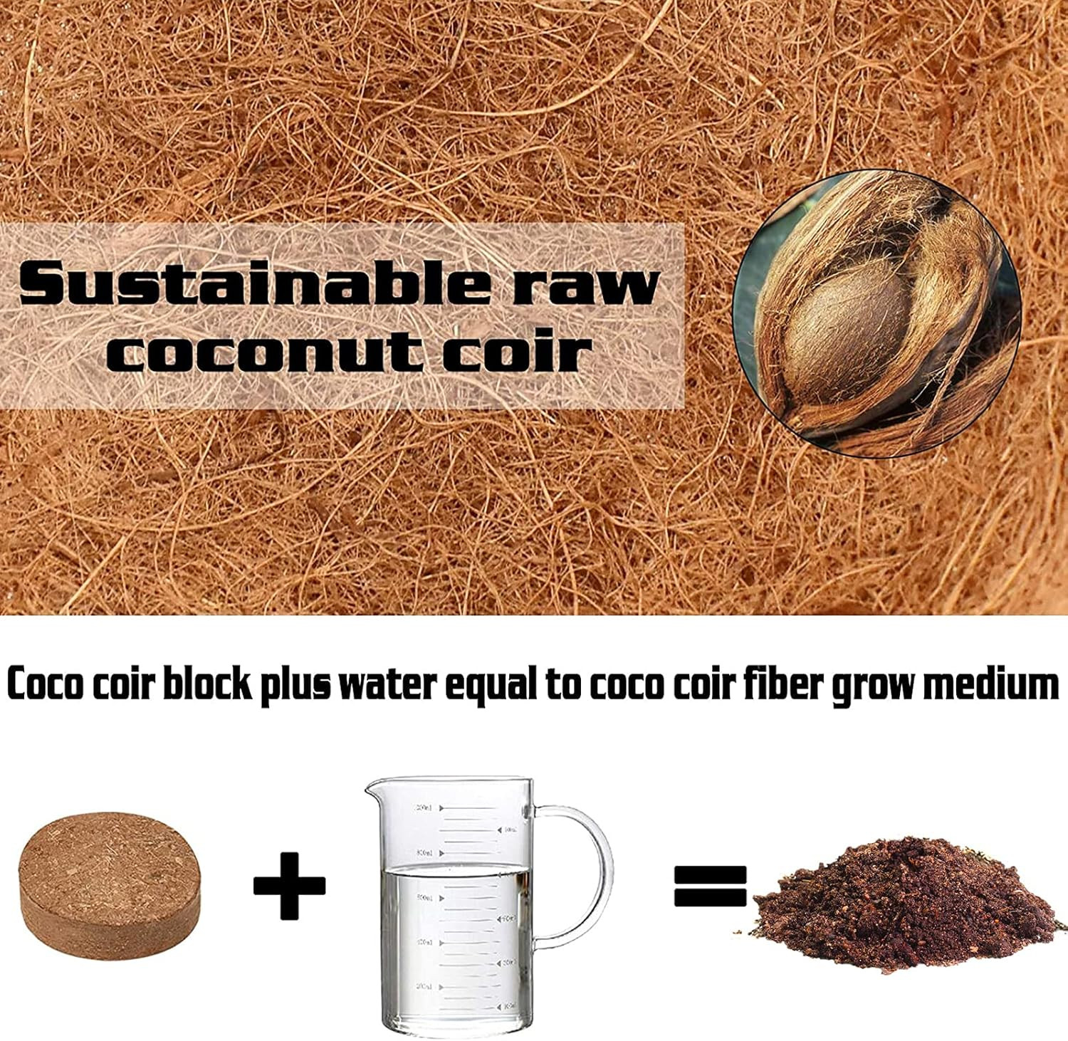 50Pcs(30Mm) Compressed Coco Coir Fiber Potting Soil- Coir Medium, Coconut Soil gallery