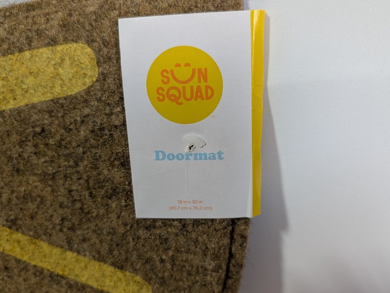 Sun Squad Half-Circle Doormat Hello Sunshine Yellow & Brown Low-Pile 18" x 30" gallery