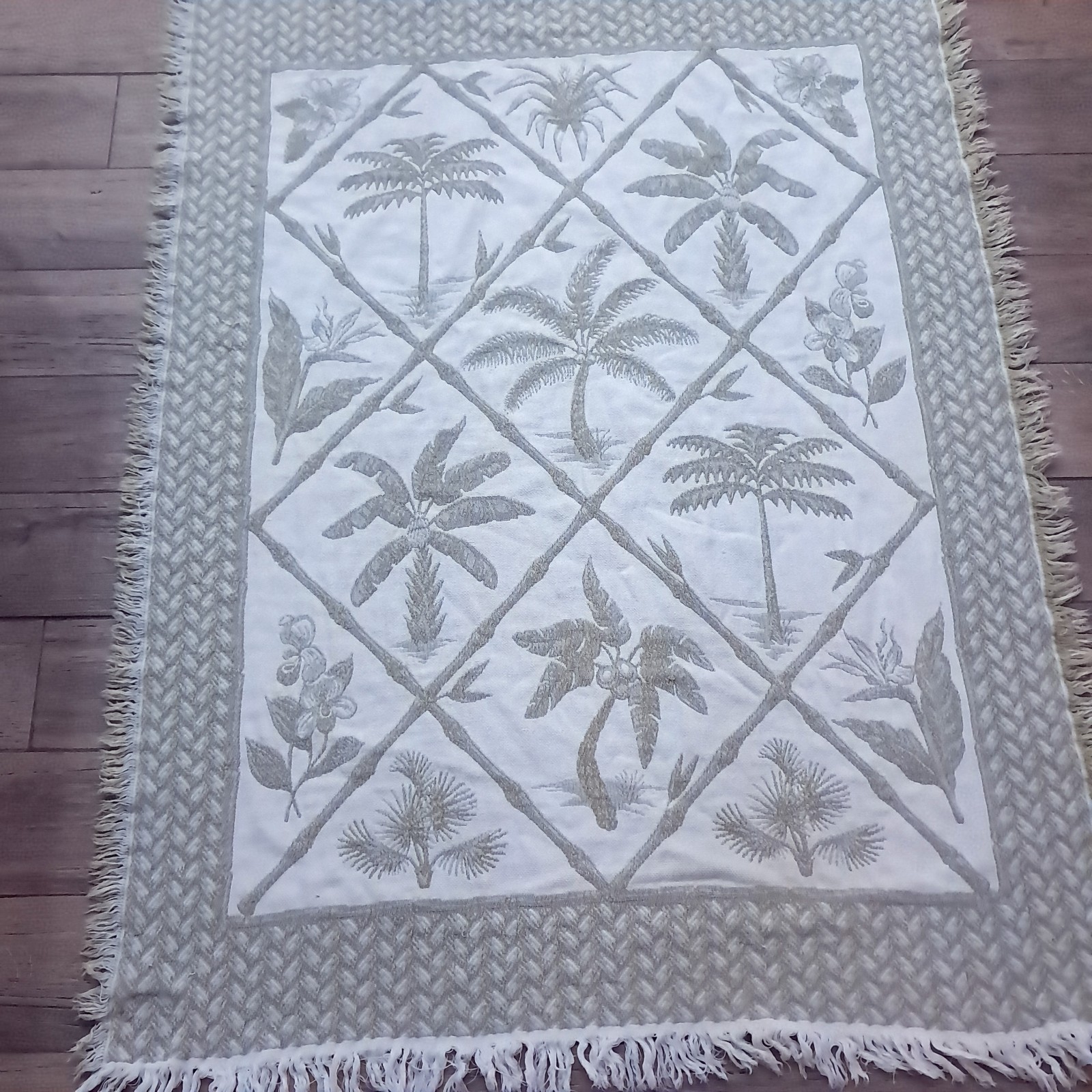Mohawk Home Tapestry Throw Blanket Tropical Palm tree plants Goodwin Weavers gallery
