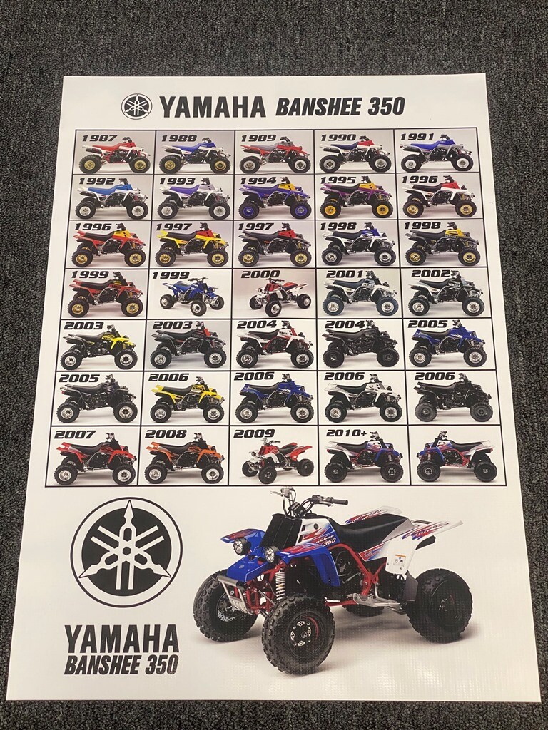 Yamaha Banshee yfz350 Generations Banner Poster 1987 - 2010 350 yfz print canvas gallery