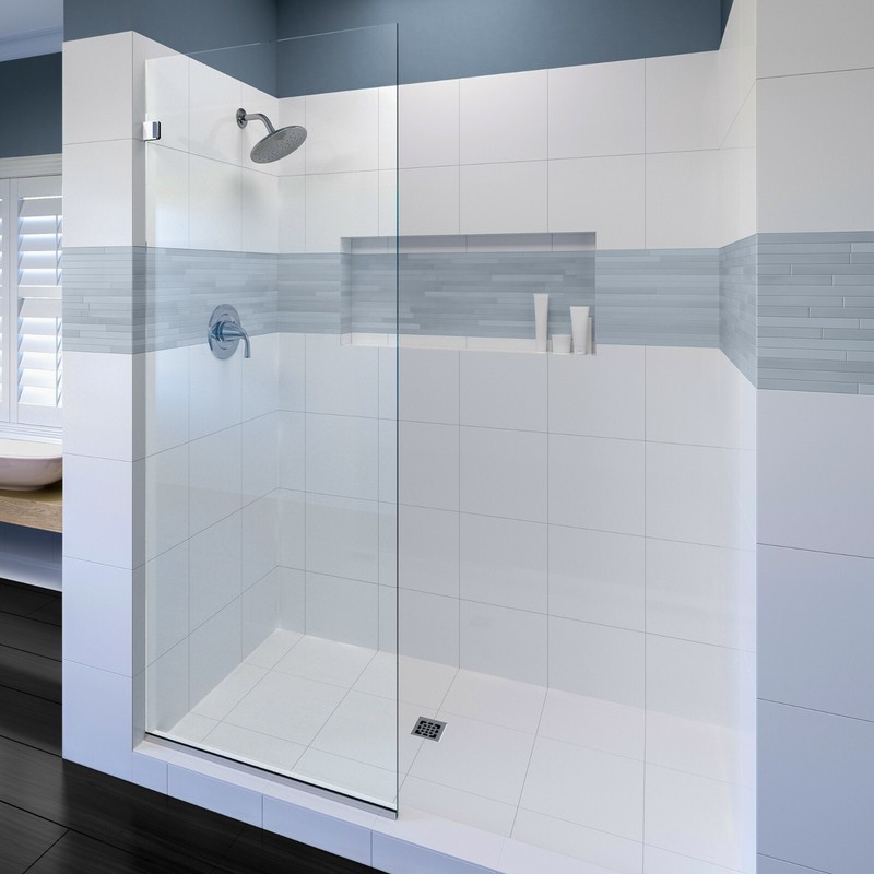 Milan 3/8" Fixed Panel Shower Screen with Clear Tempered Glass & Multiple Finish gallery