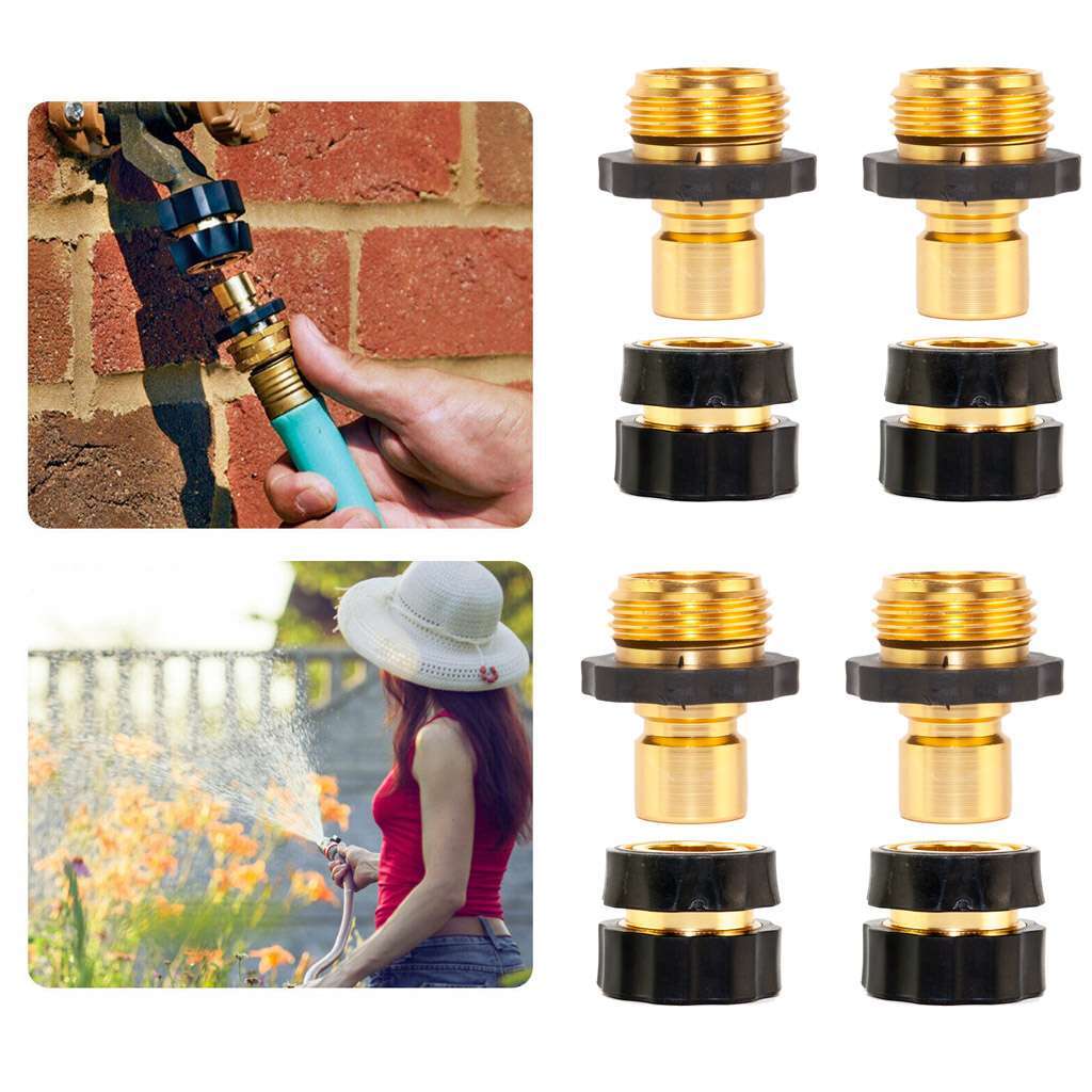 LOT Universal Garden Hose Quick Connect Set Brass Hose Tap Adapter Connector gallery