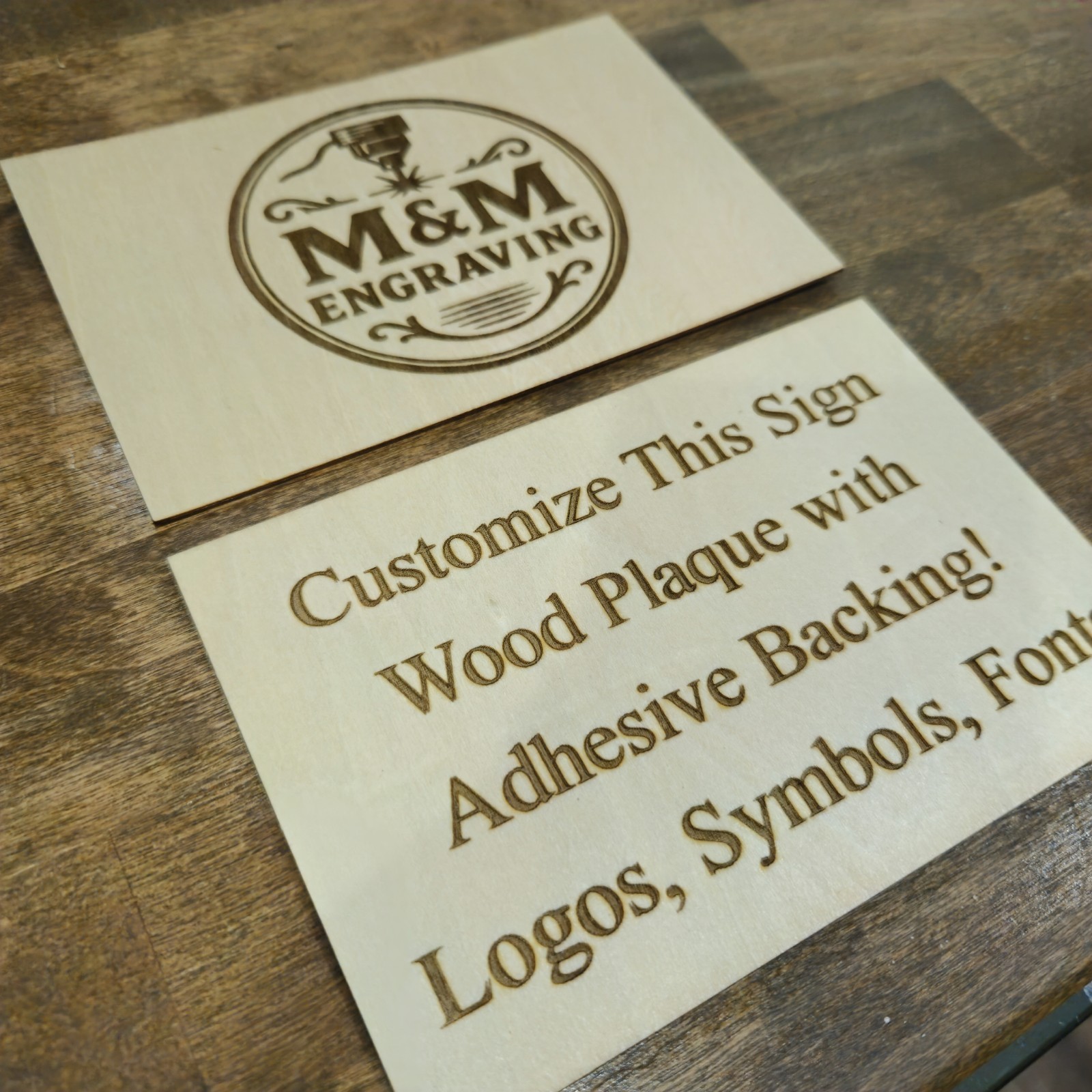 Customized 3x5 Wood Sign Plaque Wall Decor Adhesive Basswood Personalized gallery