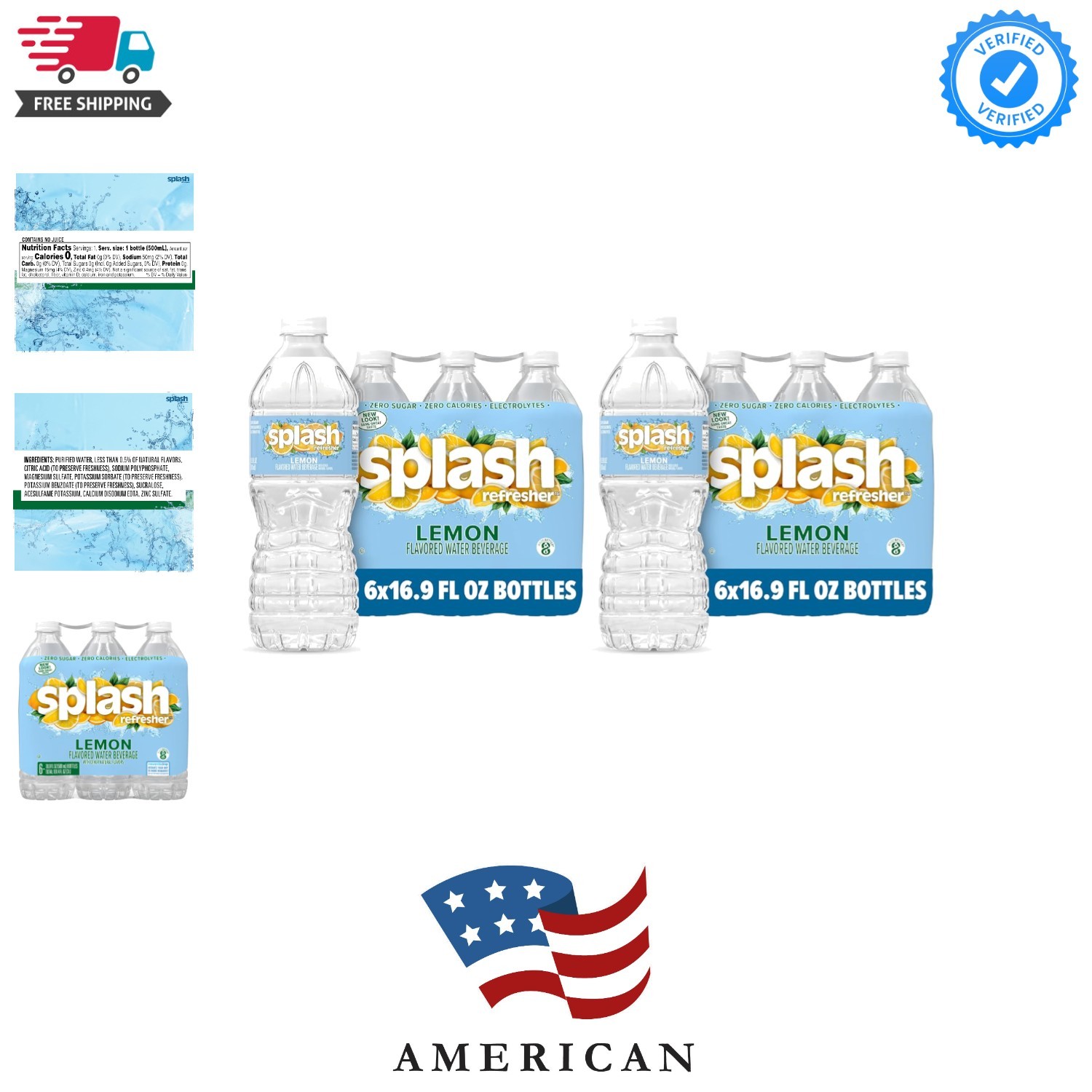 Splash Blast Refresher, Lemon | 16.9 Fl Oz | Plastic Bottle | Pack of 12 gallery