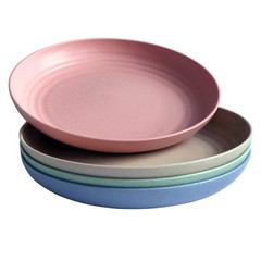 Lightweight Wheat Straw Plates – 4Pack Unbreakable Dishes and Plate Set, Dish…