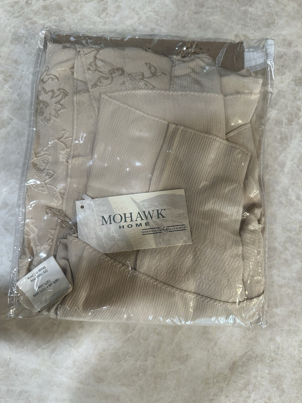 Mohawk Home Sheffield and Galloway 100 Percent Silk Shawl Throw Beige Tassels gallery