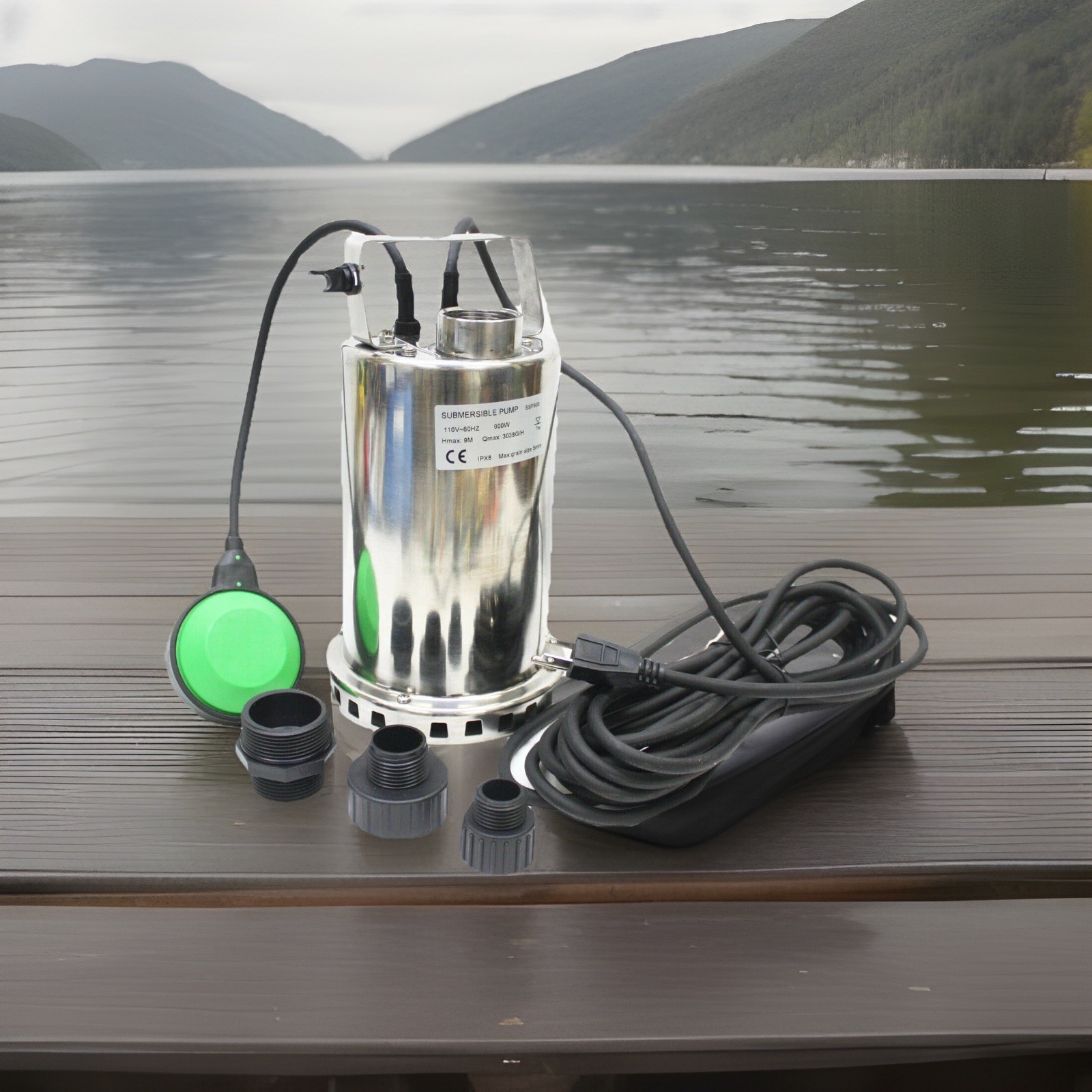 900W 3038GPH Stainless Submersible Transfer Utility Clear Water Sump Pump 1-1/4 gallery