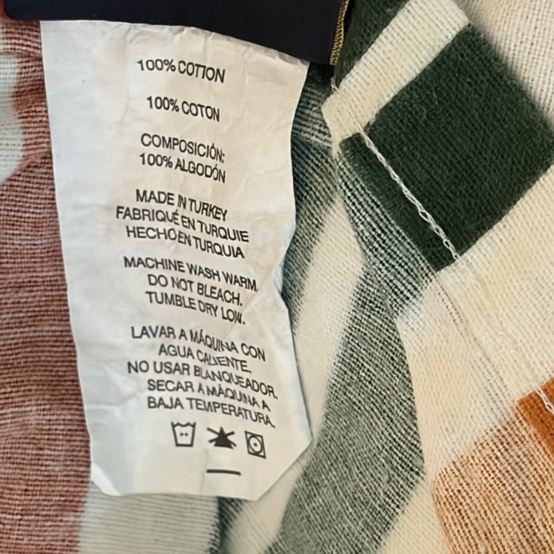 Pendleton Twin Flat Sheet Pine Island Multi Striped Green Red Flannel Cotton gallery