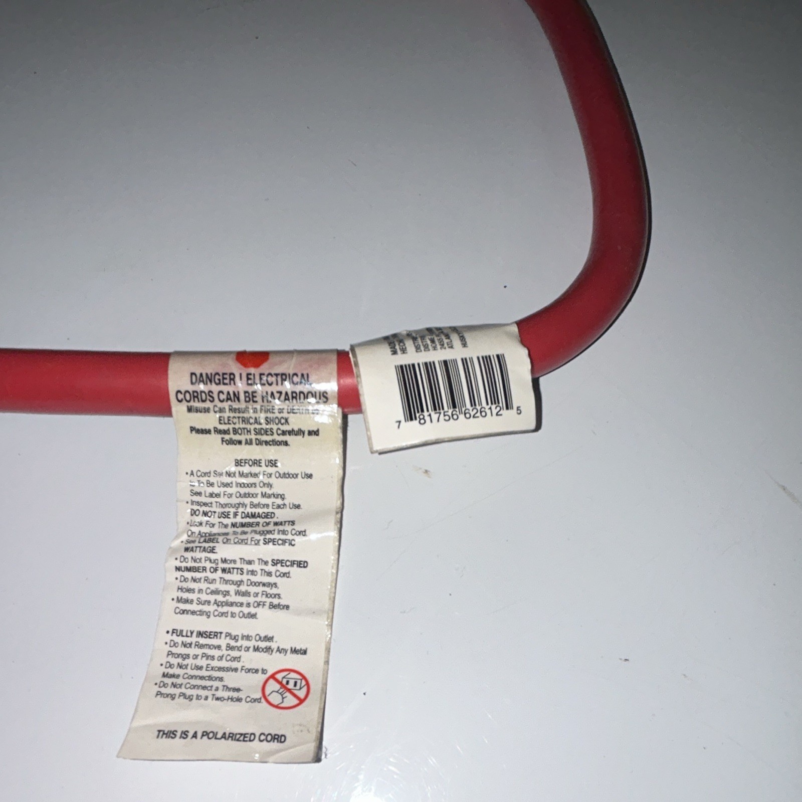 3-Outlet Extension Cord Adapter, US Plug, 15A 125V 1875W Max, Red/Black gallery