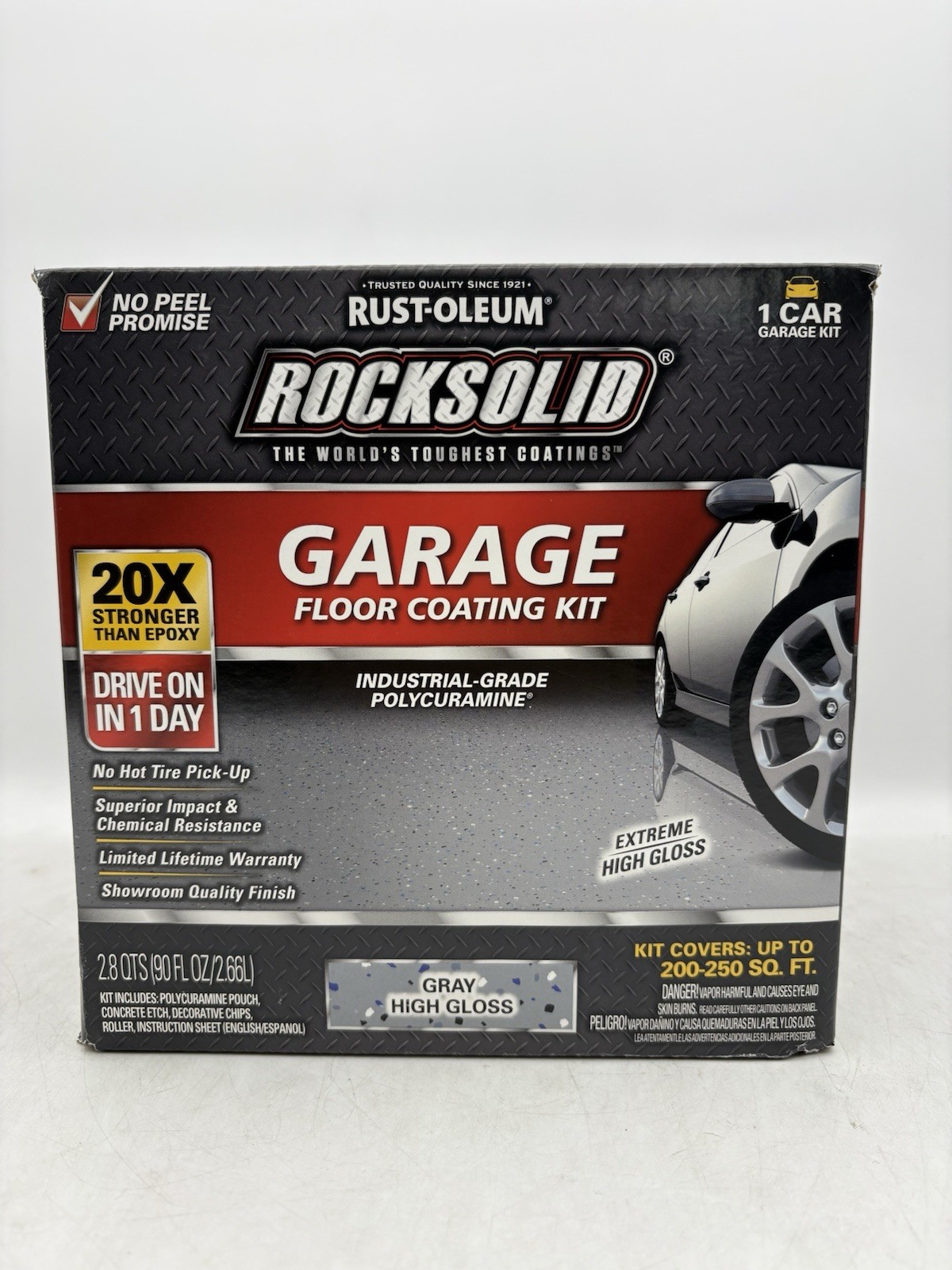 Rust Oleum RockSolid 1 Car Garage Floor Kit - 90 oz Gray Polycuramine gallery