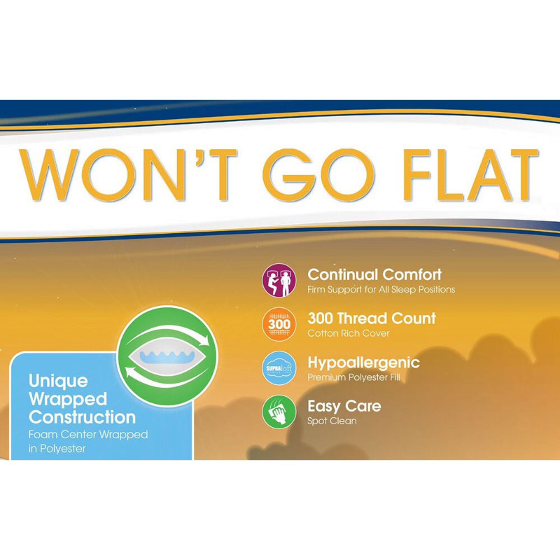 (2 pack) SertaPedic Won't Go Flat King Pillow, By Serta gallery
