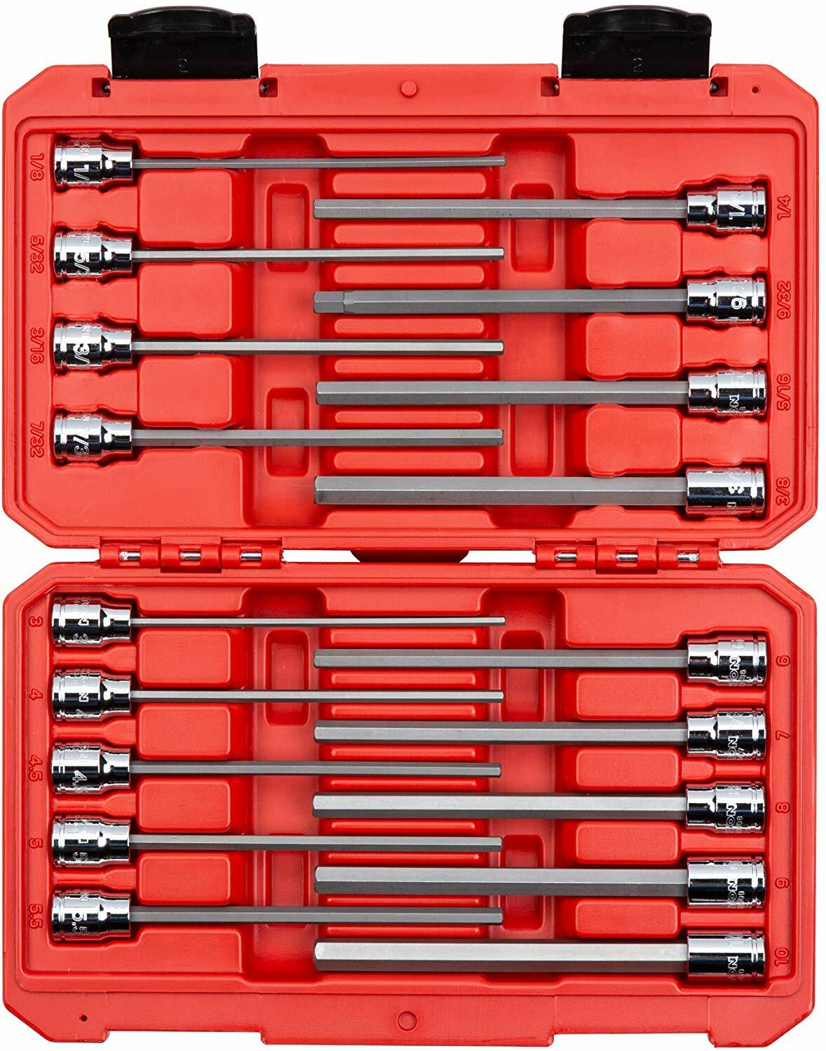 3/8 Inch Drive Long Hex Bit Socket Set, 18-Piece (1/8-3/8 in.,3-10 mm) SHB91303 gallery