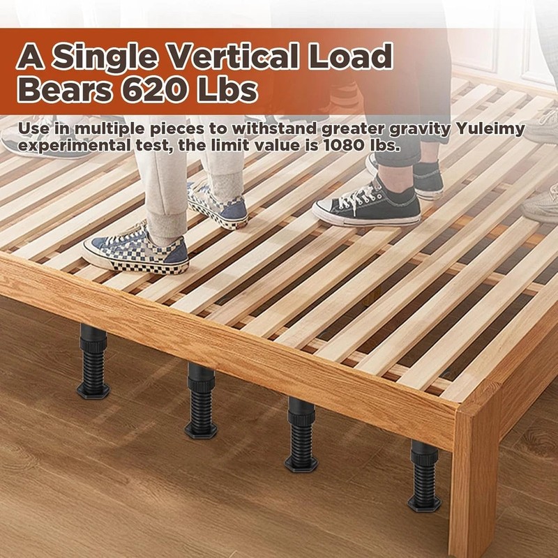 8 PCS Adjustable Height Bed Support Legs (5.1"-8.3") for King Queen Bed Slats... gallery