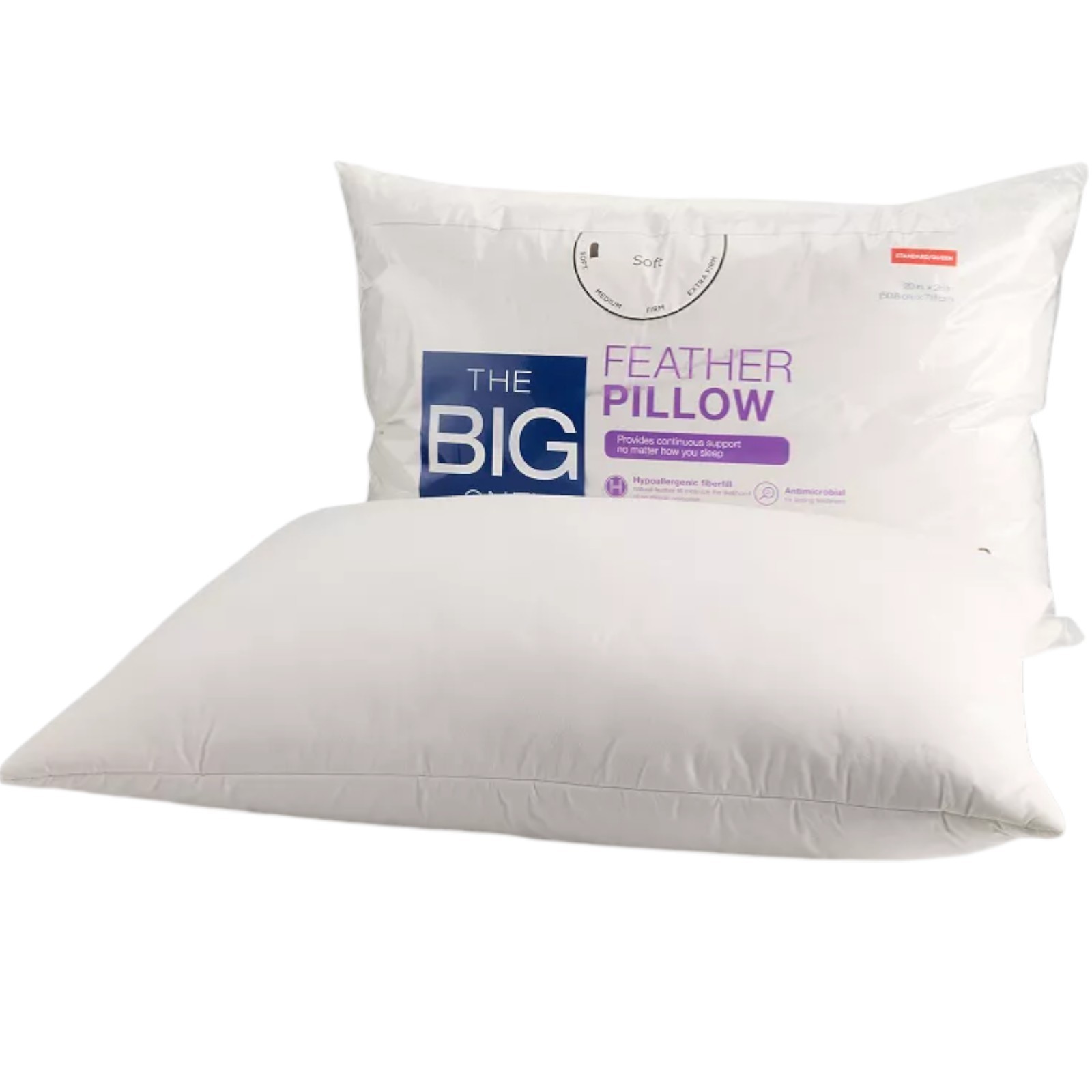 The Big One Feather Pillow – Standard/Queen Size - Soft - 20 x 28 inches gallery
