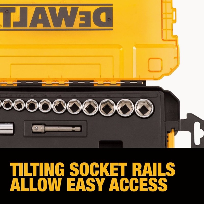 DEWALT DWMT73804 Socket Set 34 Pc SAE Metric 1/4 3/8 Drive Chrome Vanadium gallery