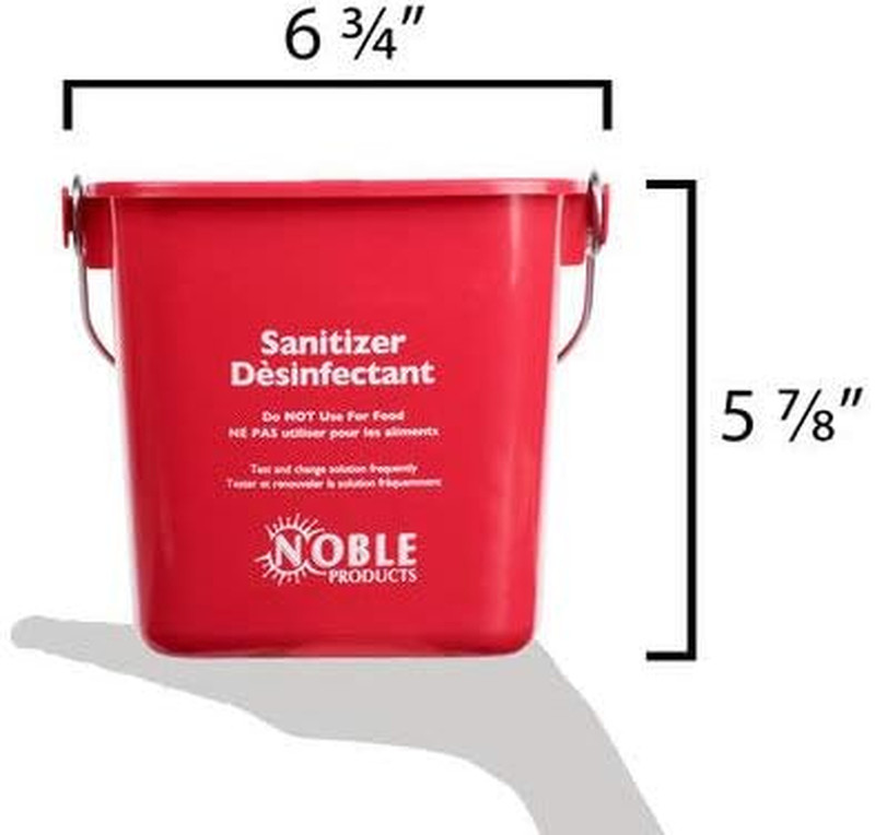 Small Red Sanitizing Bucket - 3 Quart Cleaning Pail - Set of 3 Square Containers gallery