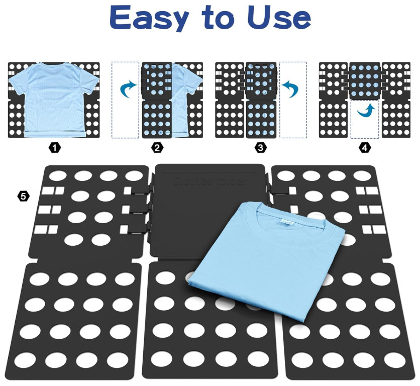 Adjustable T-Shirt Clothes Fast Folder Folding Board Laundry For Adult Organizer gallery