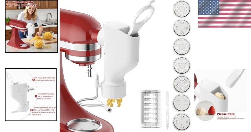 Versatile KitchenAid Pasta Press Attachment: Make Spaghetti, Fusilli, and More gallery