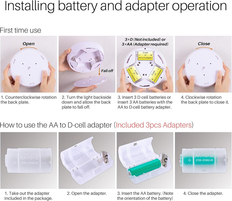 6.3” Motion Sensor Ceiling Light Indoor AA or D-Cell Battery Operated for Hal... gallery
