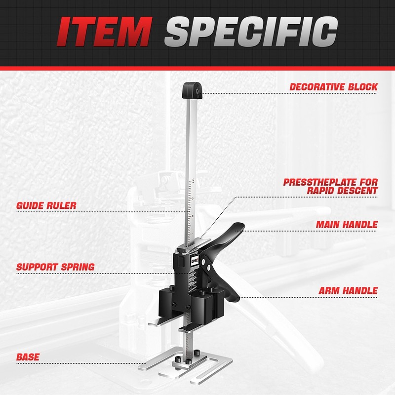 10in 440lbs Hand Jack 2X Lever Arm Lifter Labor Saving Handle Wall Tile Locator gallery