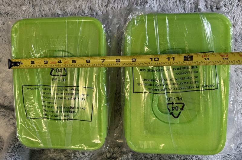 Lock & Lock 13 Piece Nesting Storage Set GREEN Lids (2 with handles) - NEW gallery