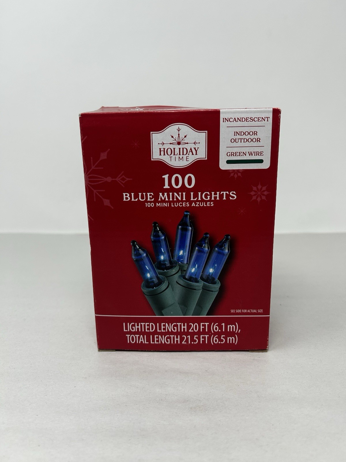Holiday Time 100 Blue Mini String Lights Christmas with Green Wire NEW gallery