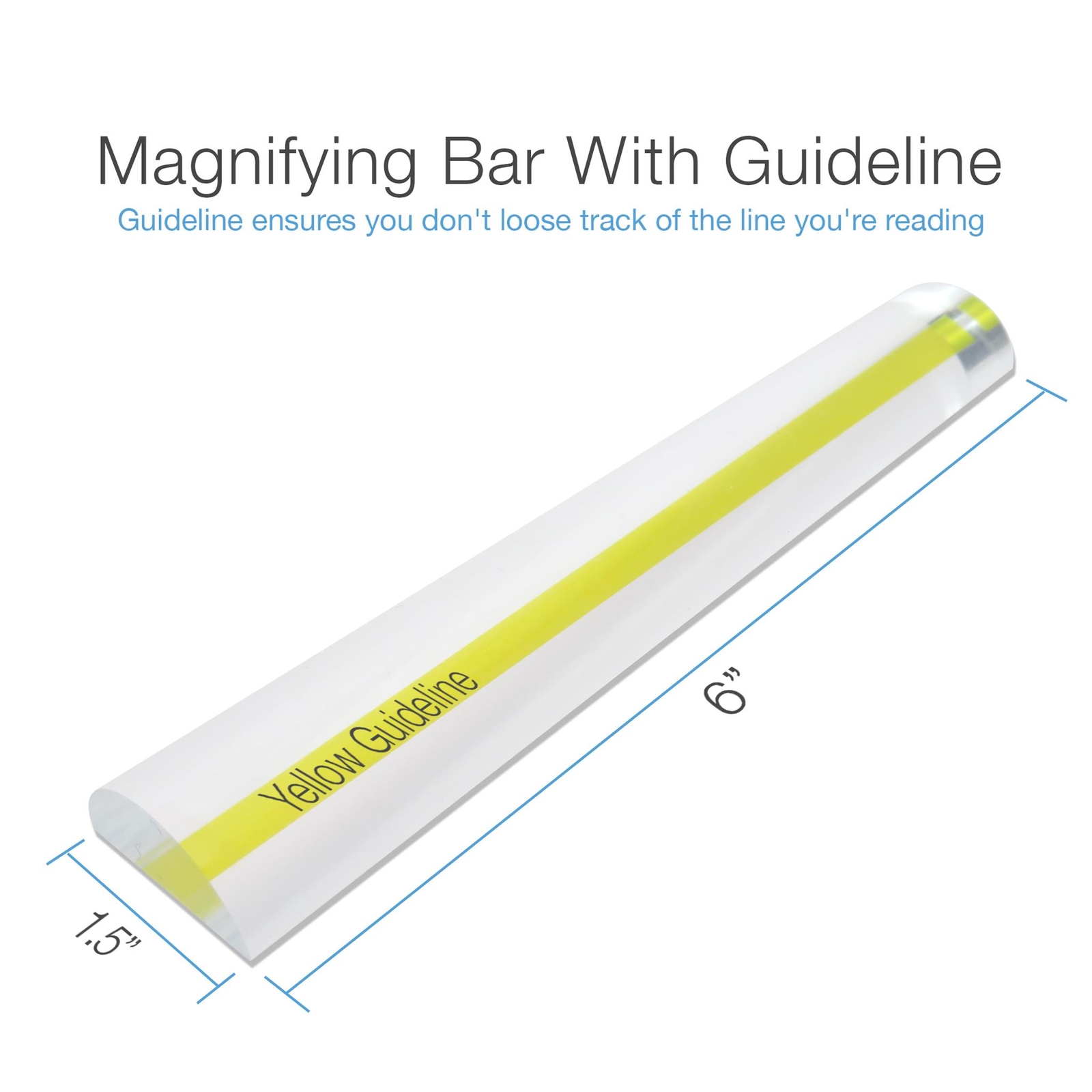 6" Magnifying Bar Magnifies up to 2X with Yellow Guide Line Ideal for Reading gallery