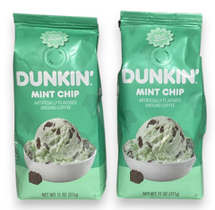Dunkin’ Mint Chip Ground Coffee, Limited Edition, 2 11-Ounce Bags, Exp 11-2026