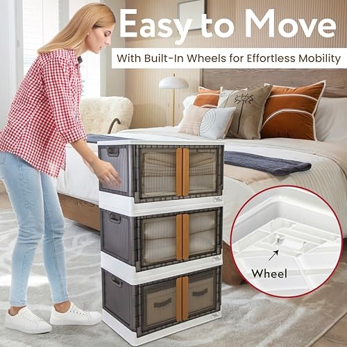 DBEST QUIK BOX - 19 GALLON STACKABLE STORAGE BINS WITH DOORS, 10-008 - BLANC gallery