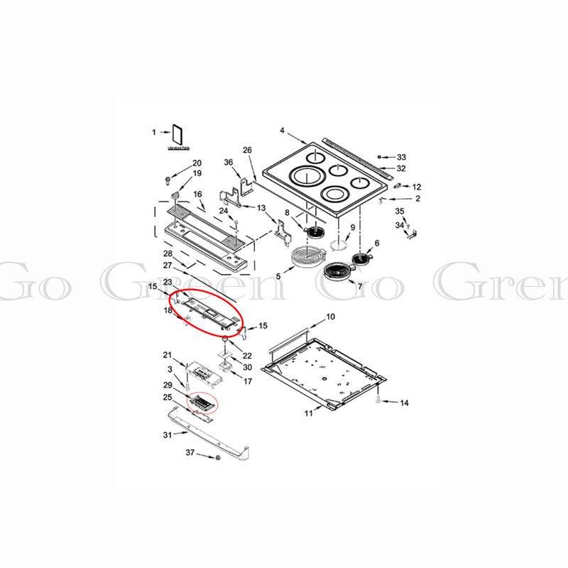 Whirlpool Range WEE730H0DB0 Touch Display Board P/N W10728532 WPW10603098 gallery