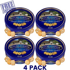 Royal Dansk Danish Cookie Selection, No Preservatives or Coloring, 12oz(4 Pack)