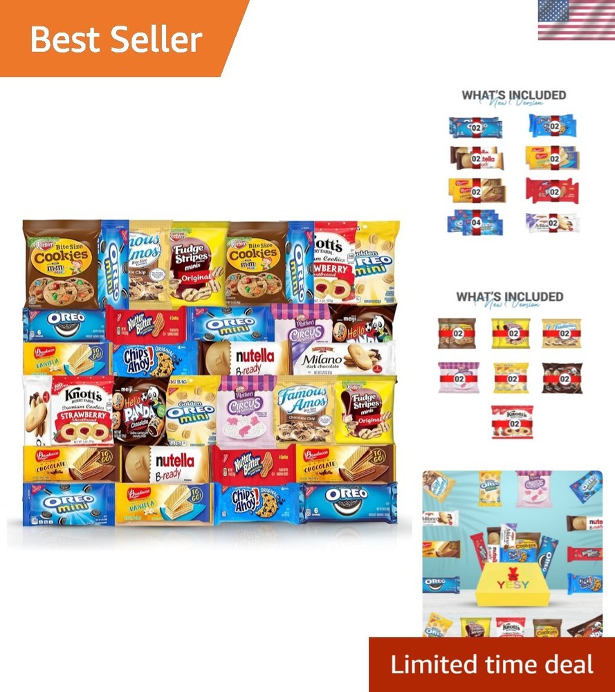 Individually Wrapped Cookies Variety Pack - 32 Count of Delicious Assortments