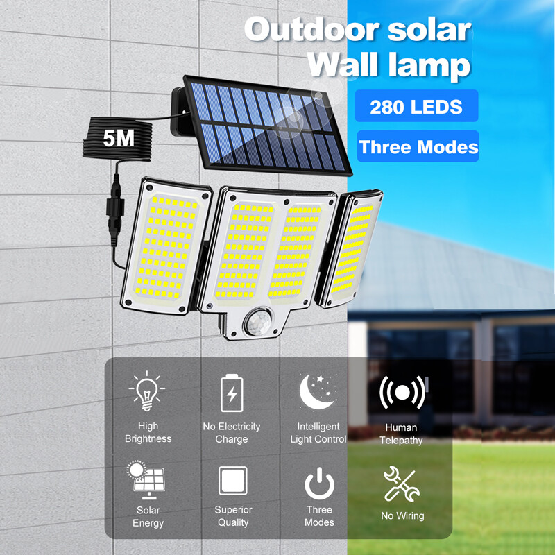 3000LM 280 LED Motion Sensor Solar Lights Outdoor IP65 Waterproof Security Lamp gallery
