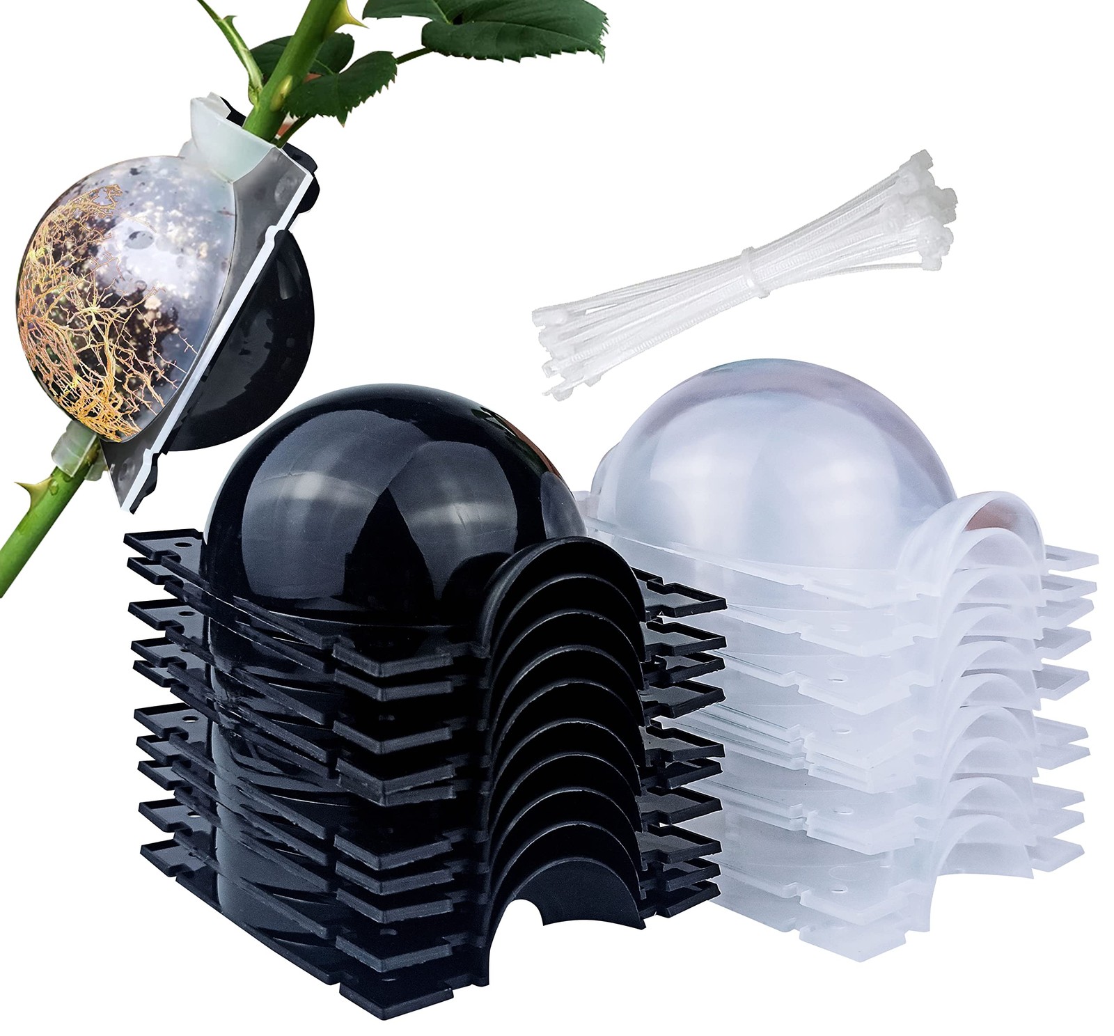 MIIIM 10 PCS Air Layering Propagation Kit with Zip Ties, Medium, Black gallery