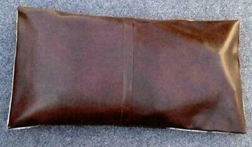 100% NEW COWHIDE LEATHER CUSHION COVER RUG COW HIDE HAIR (24" x 12") SA-8091 gallery