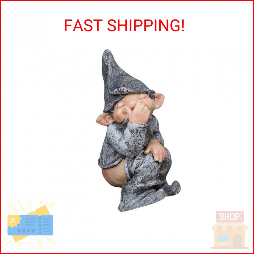 THE PERFECT PART Funny Pooping Mini Statue, Naughty Resin Garden Gnome for Decor gallery