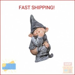 THE PERFECT PART Funny Pooping Mini Statue, Naughty Resin Garden Gnome for Decor