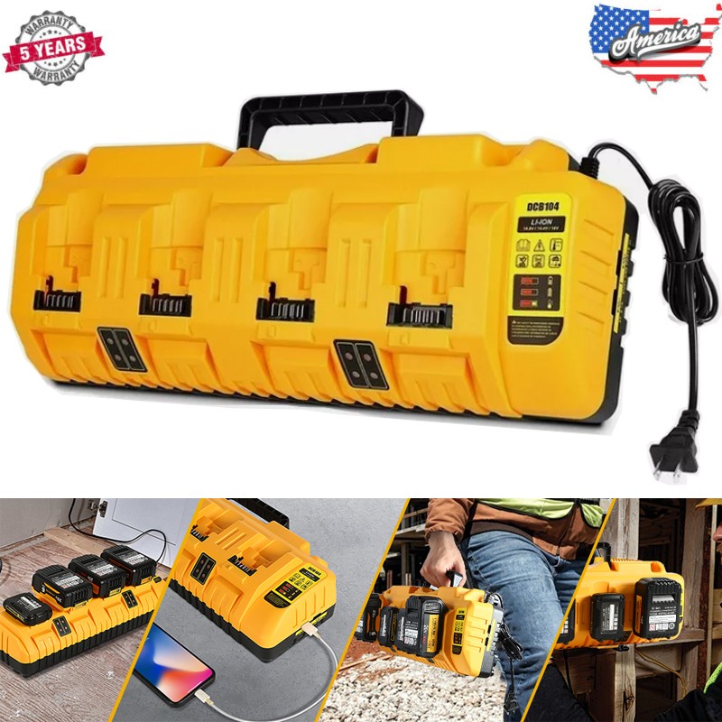 Charger For DEWALT 4 Port Battery DCB104 12V/20V Multi-Voltage DCB200 DCB205 NEW gallery