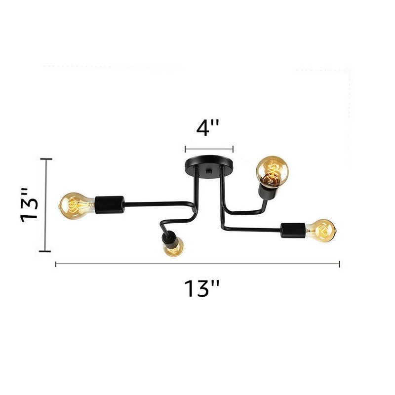 Industrial Semi Flush Mount Ceiling Light Fixture Steampunk 4/6/8 Heads Lighting gallery